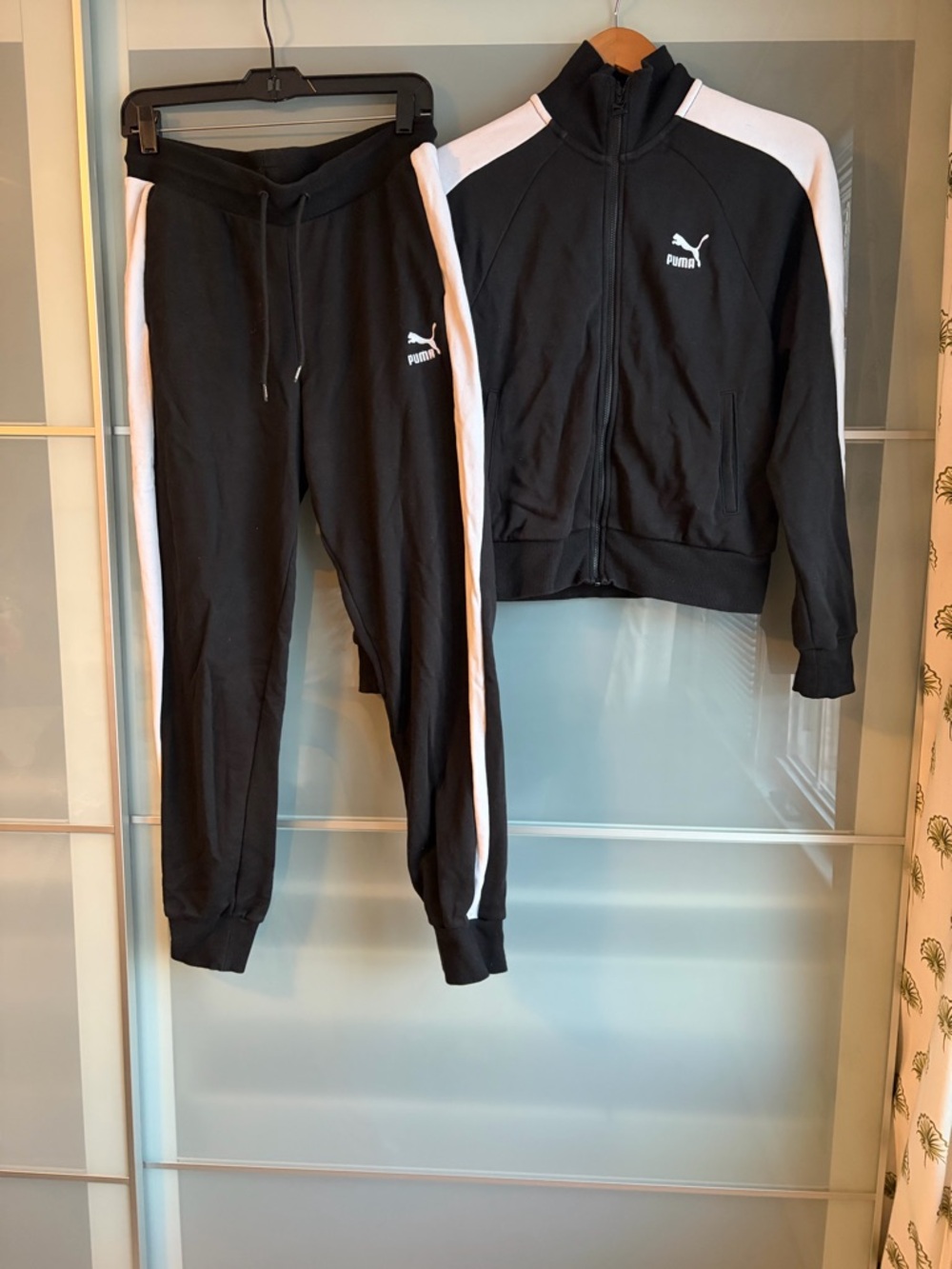 Puma Black and White Tracksuit with Logo